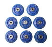 Paquete de 8 ruedas LED de patines en línea de 64 mm, 70 mm, 80 mm, 82 A, de poliuretano, autoalimentados, con rodamientos para scooters, cochecitos, ciudad, viajes, escuela, azul (70 mm)