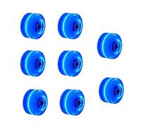 Paquete de 8 ruedas patines iluminadas con rodamientos for cuádruples o patinaje doble fila al aire libre Essor para Patines(Blue)