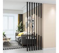 Paquete de 8 separadores de habitación ajustables de ternera de madera, estantes modernos de pared para privacidad, estantería de columna negra (2 a 10 pies) para el hogar y la oficina
