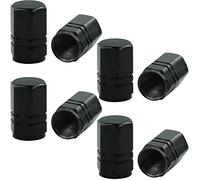 Paquete de 8 Tapas de válvula de neumático, Tapas de plástico con Anillo de Sellado para SUV, Motocicleta, Camiones, Bicicleta, Negro