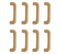 Paquete de 8 tiradores de madera de haya para gabinete, distancia entre agujeros de 96 mm, manijas de madera para aparador, cajón, armario