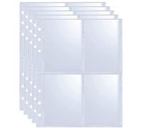 Paquete de 80 fundas de carpeta A5 de 640 bolsillos, 6 anillas, fundas para tarjetas de intercambio de 2.5 x 3.5 pulgadas, protector de página de 4 bolsillos de doble cara, hojas de tarjetas