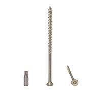 Paquete de 80 tornillos universales de acero chapado en zinc amarillo de 6 x 140 mm, cabeza torx, cabeza avellanada, tornillos de aglomerado (80, 6 x 140 mm)