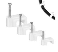Paquete de 800 clips de cable con clavos, abrazaderas de cable y kit surtido de gestión de cables (4/6/8/10 mm) para cables de TV coaxiales Ethernet, color blanco