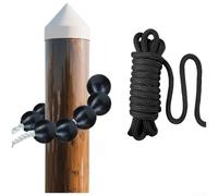 Paquete de 9 bolas de amarre marinas, boyas de seguridad de muelle de PVC de 2.95 pulgadas para protección de cuerda de barco, bolas flotantes negras con superficie lisa para evitar el desgaste (B)