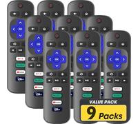 Paquete de 9 mandos a distancia de repuesto solo para Roku TV, compatible con TCL Roku/Hisense Roku/Sharp/Philips/Onn Roku Smart TV (no para Roku Stick y Box)