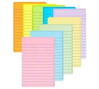 Paquete de 9 notas adhesivas forradas de 100 mm x 150 mm, 9 adhesivos de colores pastel a rayas coloridas, súper adhesivas, notas adhesivas grandes para oficina, hogar, escuela, reuniones, 35