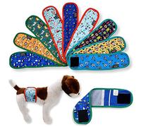 Paquete de 9 pañales para perros machos y niños, reutilizables, lavables para razas de perros pequeños (S: cintura de 11 a 13 pulgadas, paquete de 9 colores)