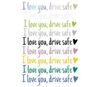 Paquete De 9 Pegatinas Para Espejo Retrovisor Te Quiero, Conduce Con Cuidado | Calcomanía Para Te Quiero, Conduce Con Cuidado Con Corazón Para Espejo Retrovisor Y Ventana | Regalos Para Familiares