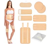 Paquete de 9 piezas de aceite de ricino de algodón orgánico para desintoxicación del hígado, estómago, vientre, cuello, pecho y todo el cuerpo, kit de almohadillas reutilizables para compresas