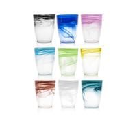Paquete De 9 Vasos H&H De Vidrio Alabastro Colores Asortidos Cl 35 (COLORS)