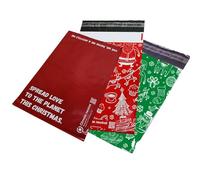 Paquete de 90 bolsas de polietileno autosellantes (30 de cada uno), color rojo/verde/reno, Navidad, Navidad, postales, bolsas de correo fuertes, embalaje postal, varios sobres para envíos
