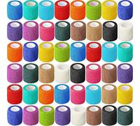 Paquete de 96 Vendas Autoadhesivas, 5 cm x 4,5 Metros, Vendajes Cohesivos Autoadherentes, Cinta Elástica para Deportes Atléticos, Cinta Transpirable para Heridas (Múltiples Colores)