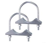 Paquete de abrazaderas de mástil de doble perno en U con mandíbula de metal para montaje de soporte de poste adecuado para jamón CB, radio jamón, para antenas Yagi y Wifi