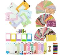 Paquete de accesorios 6 en 1 para Fujifilm Instax Mini 12 11 9 40 Evo (paquete de calcomanías, marco de fotos de plástico, marco colgante de pared con orejas de animal)