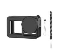 Paquete de accesorios de silicona para Action 5 con funda para cámara, cordón para el cuello, correas de prevención de pérdidas y cubiertas de lentes, kit de protección de cámara