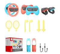 Paquete de accesorios deportivos para Switch 2 (2025) 14 en 1, kit de accesorios para juegos deportivos, paquete familiar con raquetas de tenis, palos de golf, espadas Chambara, correa de muñeca