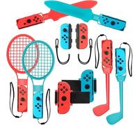 Paquete de accesorios deportivos Switch 2025 Raquetas de tenis, empuñaduras de espada, palos de golf, muñequeras de baile y correa para piernas, muñequera Joy-con, estuche de agarre cómodo.