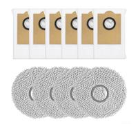 Paquete de accesorios para aspiradora robot LEFANT-M3 Gen1-Gen2, 4 paños de fregona de alta calidad más 6 bolsas de polvo selladas para un flujo de aire constante y una contención eficaz de la