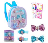 Paquete de accesorios para el cabello de Frozen de Disney: Set de 10 piezas con bolsa de accesorios, lazos, pinzas, pegatinas y mucho m s. (Acces