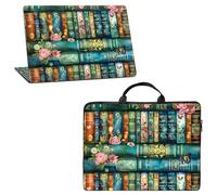 Paquete de accesorios para laptop 4 en 1: bolsa portátil de 10 pulgadas + adhesivo para portátil cortado a medida y 2 muñequeras, funda ligera de transporte para MacBook, HP, Dell, Lenovo, estantería