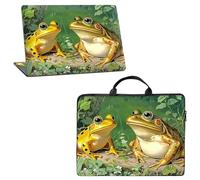 Paquete de accesorios para laptop 4 en 1: bolsa portátil de 10 pulgadas + adhesivo para portátil cortado a medida y 2 muñequeras, funda ligera de transporte para MacBook, HP, Dell, Lenovo, Frogs