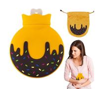 Paquete de agua caliente, bolsa de agua caliente,Bolsa caliente con diseño de donut | Calentador de pies desmontable para niños, botella de agua caliente, bolsa caliente, buena estanqueidad para el
