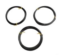 Paquete de alambre bonsái para principiantes y expertos para practicar técnicas de cableado de ramas en enebro, arce, pino y otras especies (3 piezas negras)