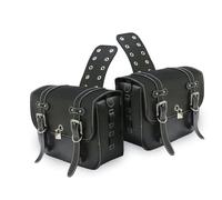 Paquete de almacenamiento Alforjas De Motocicleta De Cuero PU, Bolsa De Herramientas Trasera De Horquilla Delantera, Piezas De Bolsos Traseros De Equipaje Para Harley Bobber Sportster XL 883 Bolsa de