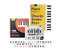 Paquete de aprendizaje de piano, brújula y libro de acordes + tiras de notas de 88 teclas + hojas de trucos laminadas de acordes y escalas, herramientas de aprendizaje para principiantes Noisy Clan