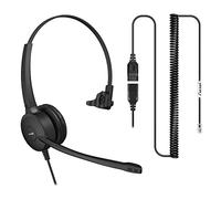 Paquete de auriculares profesionales Axtel Prime Mono y AXC-03 Cable | Cancelación de ruido - Compatible con teléfonos IP Yealink T2, T4, T5 Series | Desconexión rápida al adaptador RJ