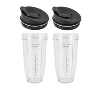 Paquete de B59B-2, taza de repuesto de 24 onzas con tapa con boquilla, Compatible con licuadoras Nutri Ninja Auto IQ Series con BL450/BL454/BL456/BL480/BL481