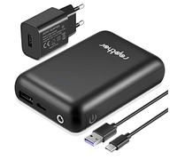 Paquete de batería de 5500 mAh 7.4V 3A, para Chaleco calentado, Chaquetas, teléfono,Doble Salida,batería Recargable Recargable con Cable de Carga y Cargador rápido para iPhone Android Smart Phone