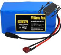 Paquete De Batería De Bicicleta Eléctrica 60V 30Ah 16S2P, Adecuado Para Bicicletas Eléctricas Con Motor De 1000W Y Scooters Eléctricos, Con BMS Y Cargador. 60V 30Ah,T+DC