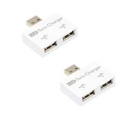 Paquete de batería de doble puerto USB 2.0 hembra denso, unificador de transferencia de datos para PC, periféricos, pequeño centro USB para viajes, oficina, uso doméstico