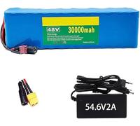 Paquete de batería Iones Litio 48 V 30 Ah para Bicicleta eléctrica, Compatible con Motores 1000 W, 750, 500, Incluye Cargador 54.6 2 A