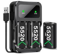 Paquete de baterías de 3 x 2550 mAh compatible con controlador Xbox One/Xbox Series X/S, paquetes de baterías recargables para Xbox One S/X/One Elite Charger Battery Kit