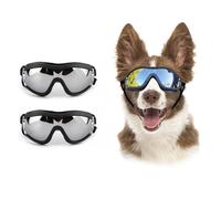 Paquete de billones de cuestiones de 2 gafas de perros gafas de sol para perros para proteccin ocular anti-UV de raza media a grande con correas aju
