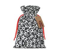 Paquete de bolsa de regalo de cáñamo con pila de balones de fútbol, bolsas de Navidad, bolsa de regalo para fiestas de Navidad
