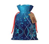 Paquete de bolsa de regalo de cáñamo con remolino azul, bolsas de Navidad, bolsa de regalo para fiestas de Navidad