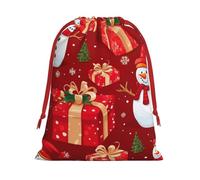 Paquete de bolsas de regalo reutilizables con estampado de muñeco de nieve, bolsas de regalo de vacaciones para mujeres, Navidad, cumpleaños, bolsas con cordón
