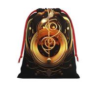 Paquete de bolsas de regalo reutilizables con estampado de símbolos musicales, bolsas de regalo de vacaciones para mujeres, Navidad, cumpleaños, bolsas con cordón