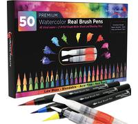 Paquete de bonificaci n de 50 rotuladores de pincel de acuarela, paquete combinado de 48 colores, 2 pinceles de agua, puntas de pincel de nailon