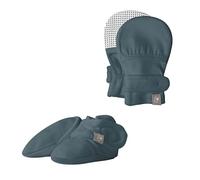 Paquete de botines y manoplas, ajustable, suave y seguro (0-3 meses, medianoche)