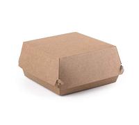 Paquete de cajas de hamburguesas Kraft tamaño contenedor de alimentos hamburguesas comida rápida comida comida comida rápida caja desechable a prueba de fugas ecológica reciclable (50, L)