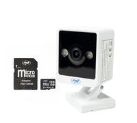 PNI Paquete de cámara de videovigilancia IP744 de 4MP con IP, detección de Movimiento + Tarjeta de Memoria MicroSD 128GB con Adaptador SD