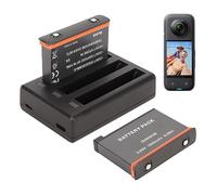 Paquete de Cargador de Batería para Insta360 X3, 2 Baterías y Cargador Dual USB Rápido para Cámara de Acción for Insta 360 X3, Batería de Cámara Recargable de 1800mAh