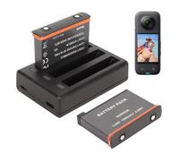 Paquete de Cargador de Batería para X3, 2 Baterías y Cargador Dual USB Rápido para Cámara de Acción for Insta 360 X3, Batería de Cámara Recargable de 1800mAh