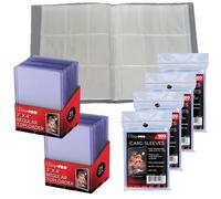 Paquete de Cartas Coleccionables - con 1 Carpeta Coleccionadora de 24 Páginas, 2 Toploaders Ultra Pro Regular Clear de 25 y 4 Fundas Suaves Ultra Pro de 100