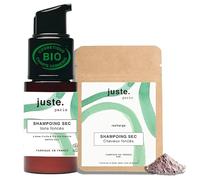 Paquete de champú seco en polvo orgánico oscuro + recargas, 100 usos en total, absorbe el sebo, reda volumen y frescura - Fórmula natural sin aerosol - Perfume Yuzu